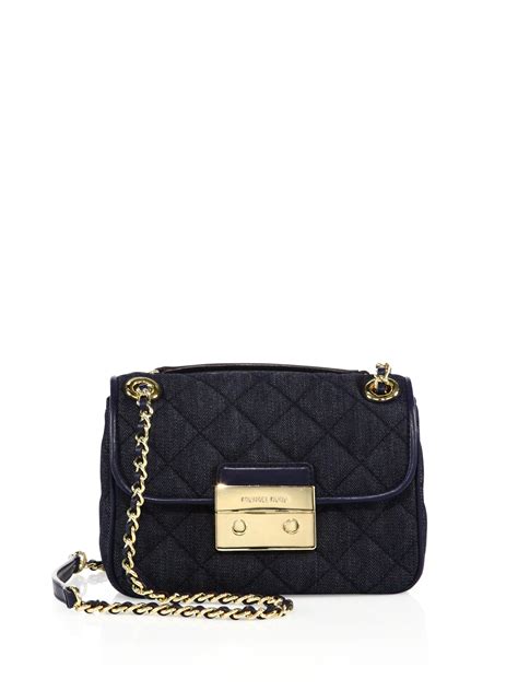 michael kors sloan chain crossbody black|Sloan Small Quilted Leather Crossbody Bag .